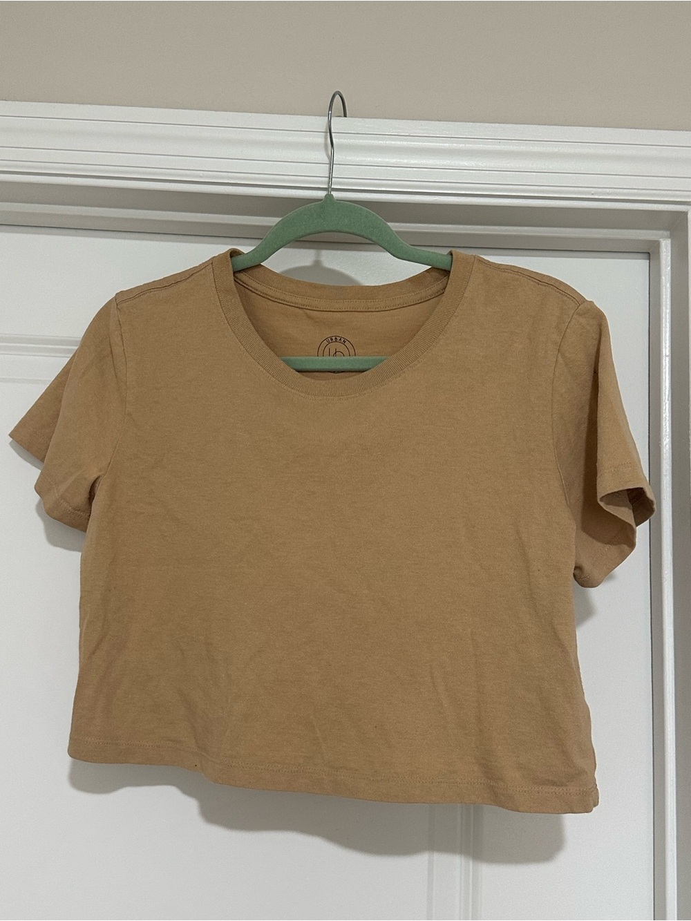 Urban Outfitters Cropped Tee in Camel